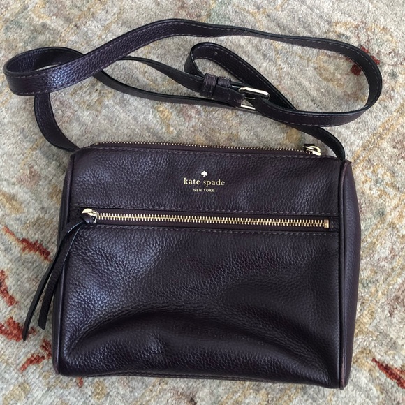Kate Spade Leather Maroon Crossbody Messenger Bag - Picture 1 of 5